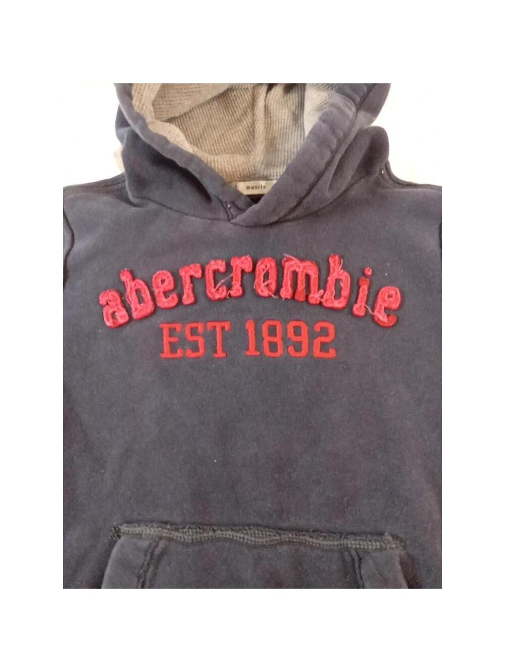 Abercrombie & Fitch Boys Muscle Hoodie Large Popover Logo